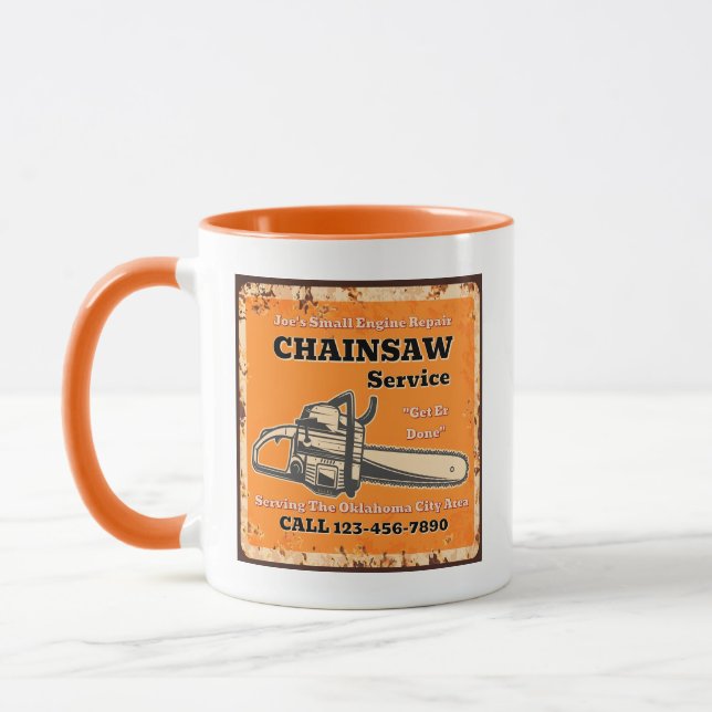 Customize Chainsaw Service Small Engine Repair  Mug (Left)