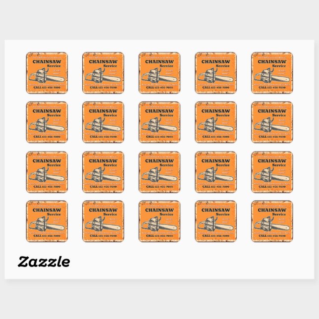 Customize Chainsaw Service Small Engine Repair  Square Sticker (Sheet)