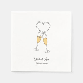 Customize Champagne Toast Celebrate Love Napkins