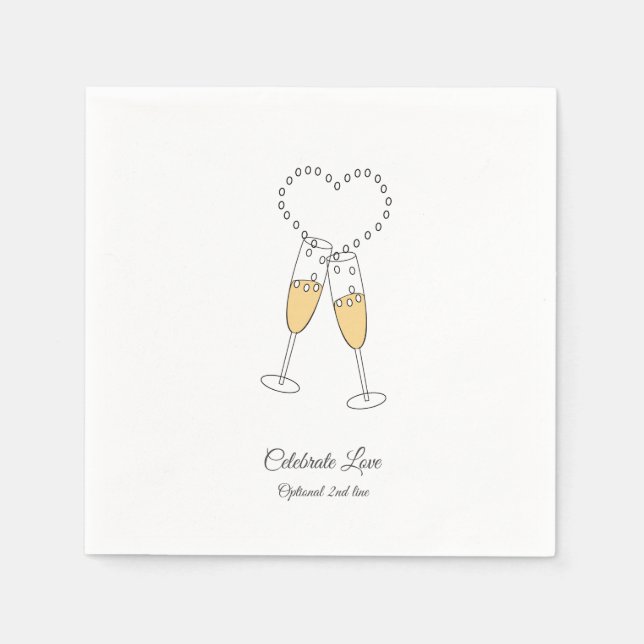 Customize Champagne Toast Celebrate Love Napkins (Front)
