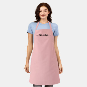 customize change name text black rosy brown apron