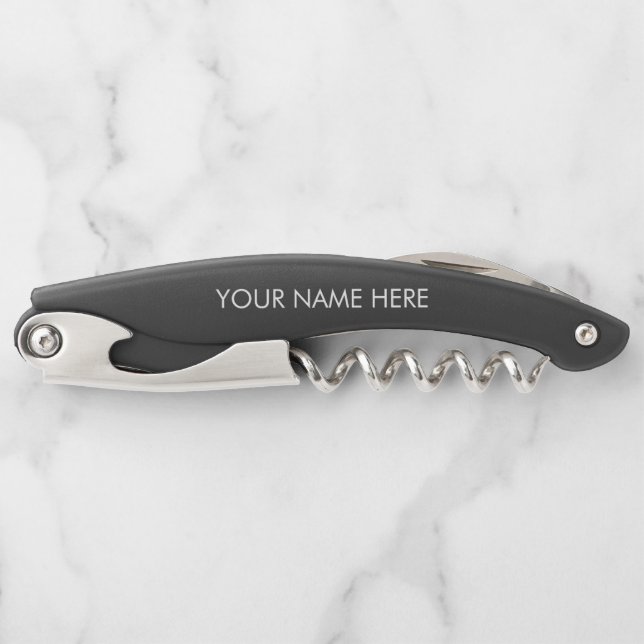 customize, change name text black white corkscrew (Front)