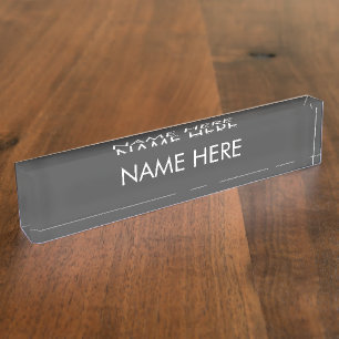 customize, change name text charcoal white nameplate