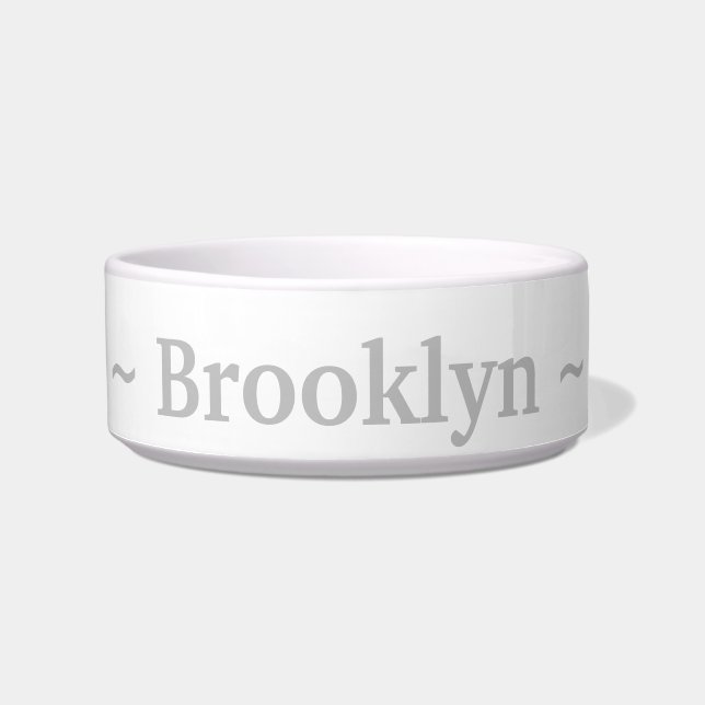 "customize / change name text & colours" - pet bow bowl (Front)
