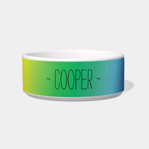 "customize / change name text & colours" - pet bow bowl