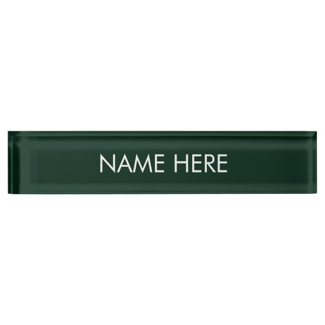 customize, change name text dark green white nameplate (Front)