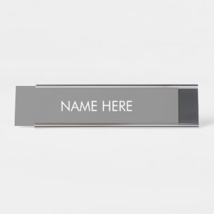 customize, change name text grey white desk name plate