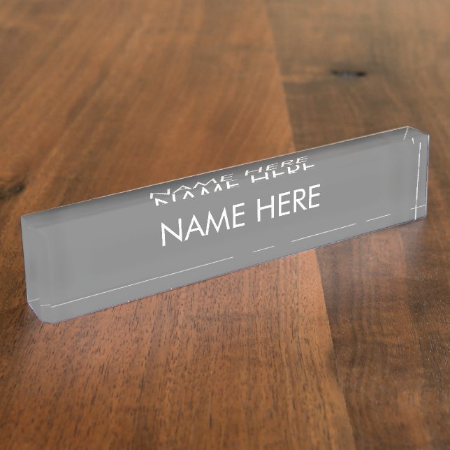 customize, change name text grey white nameplate (Side)