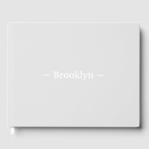 customize change name text light grey guest book