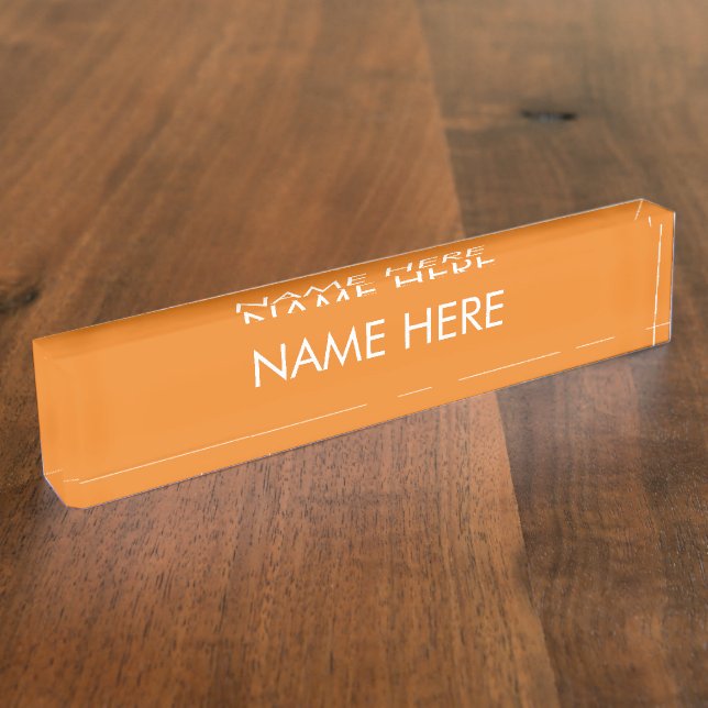 customize, change name text orange white nameplate (Side)
