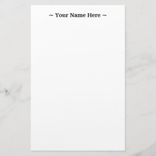 customize change name text white black stationery