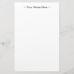 customize change name text white black stationery