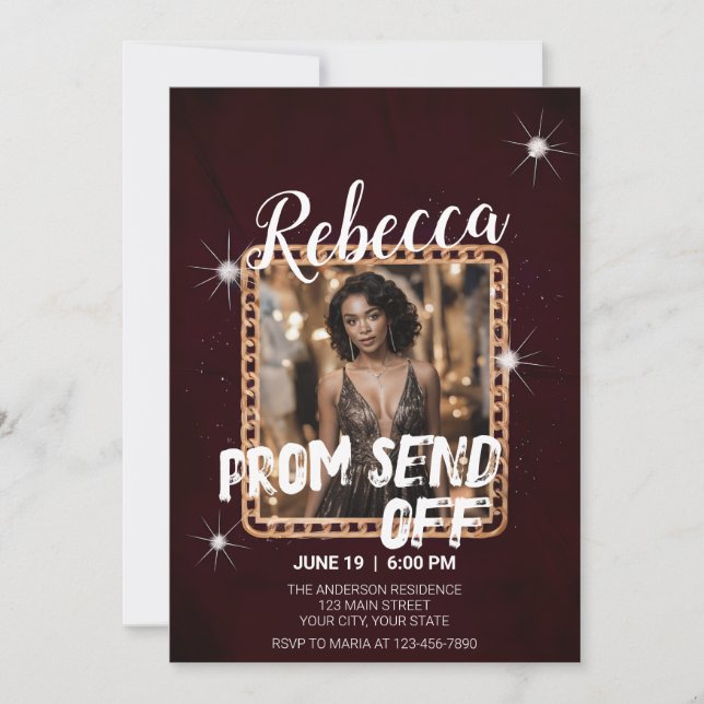 Customize Charming Prom Send Off Sparkling Chain Invitation (Front)