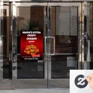 Customize Chicken Wing Restaurant Large Front Door Window Cling