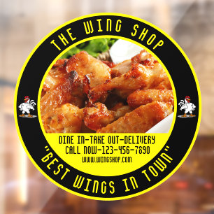 Customize Chicken Wing Restaurant Large Front  Window Cling