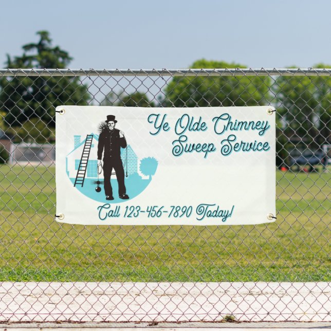 Customize Chimney Sweep Cleaning Service Fence Banner (Insitu)