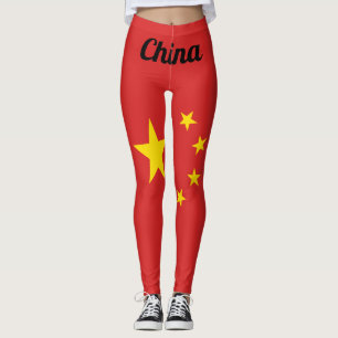 Customize China National Flag Leggings