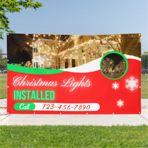 Customize Christmas Lights Decorations Installed Banner