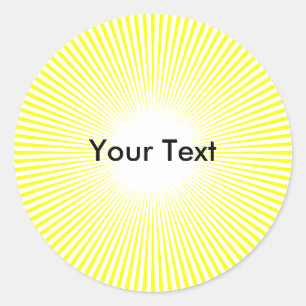 Customize Circle Sun Rays Yellow Sticker