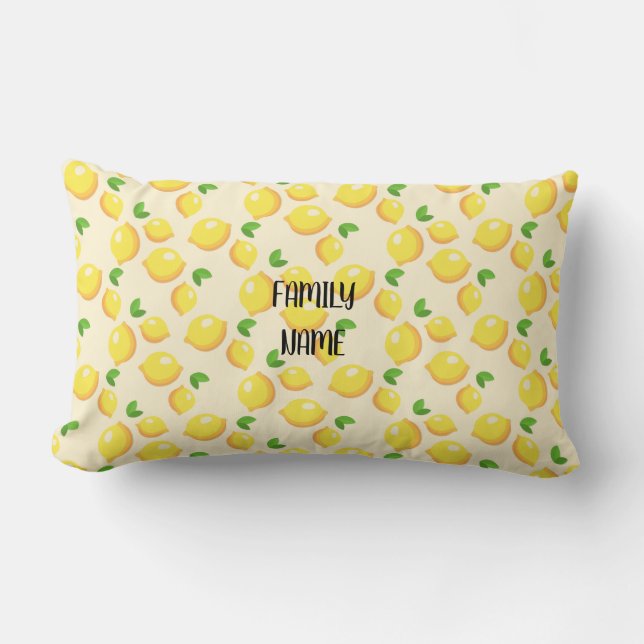 Customize Citron Pattern Lumbar Pillow (Front)