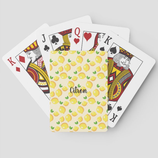 Customize Citron Pattern Playing Cards (Back)
