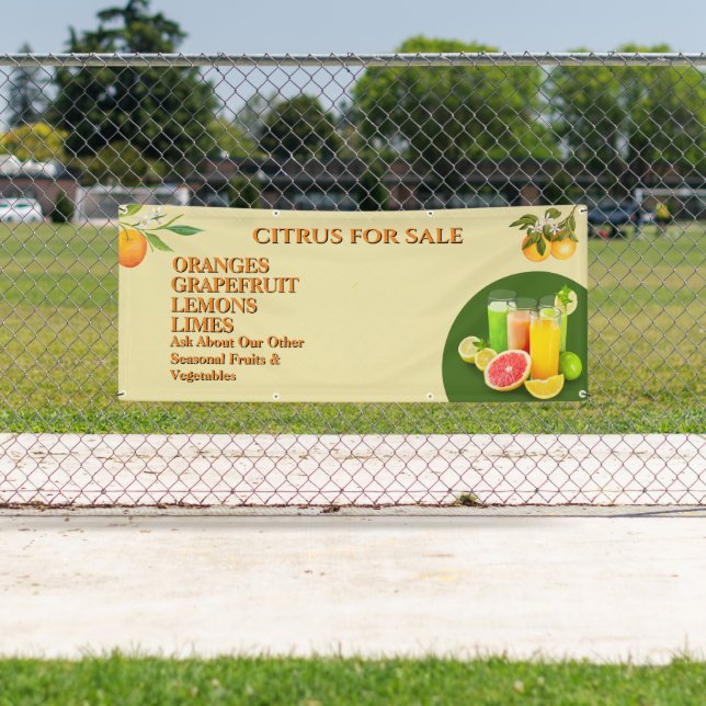 Customize Citrus For Sale Fruit Stand Business Banner (Insitu)