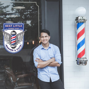 Customize Classic Barber Shop Traditional Pole Window Cling