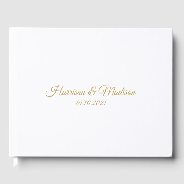 customize classic elegant text Wedding Guest Book (Front)