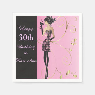 Customize Classy Birthday for Her Napkin
