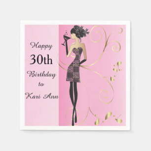 Customize Classy Birthday Girl Napkin