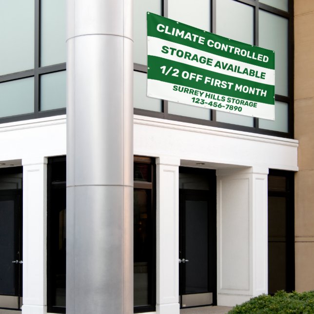 Customize Climate Controlled Storage Units Availab Banner (Outside Building)