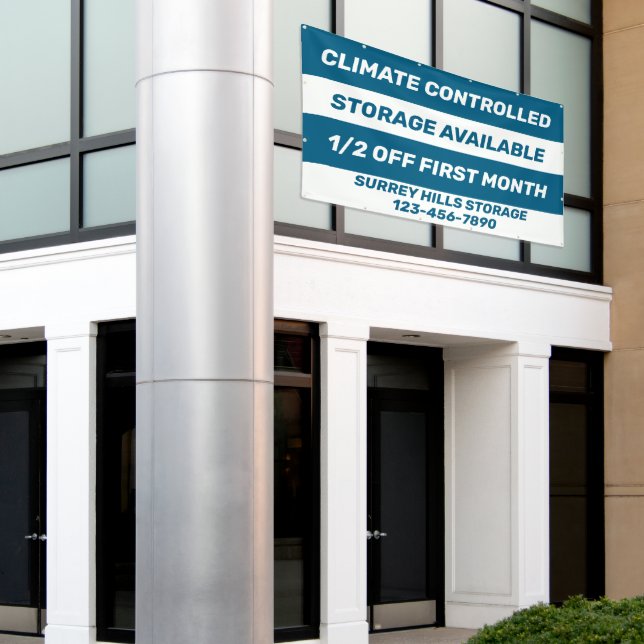 Customize Climate Controlled Storage Units Availab Banner (Outside Building)