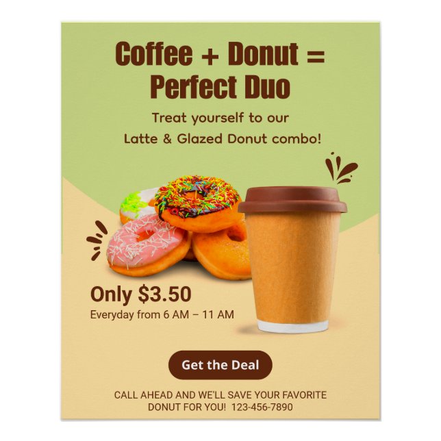 Customize Coffee And Doughnuts The Perfect Duo Poster (Front)