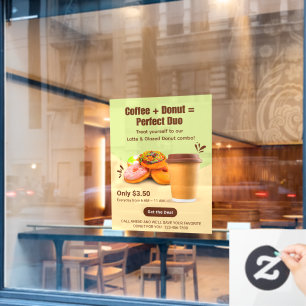 Customize Coffee And Doughnuts The Perfect Duo Window Cling