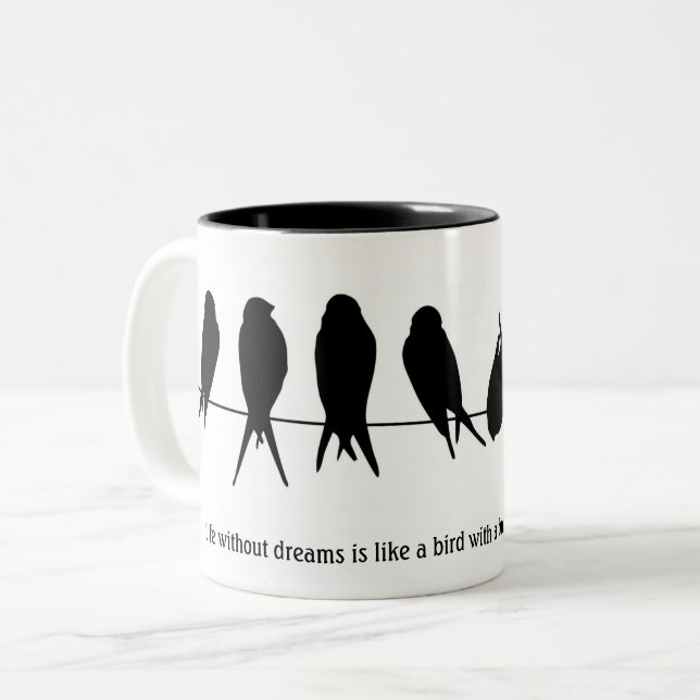 Customize Coffee Mug Birds on a Wire (Front Left)
