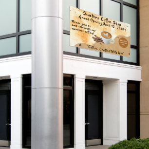 Customize Coffee Shop Grand Opening Special Day  Banner