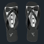 Customize Colour Tuxedo -Groomsmen Flip Flops<br><div class="desc">The perfect touch to your destination beach or poolside wedding. CUSTOMIZE THE COLOR- flip flops with a black formal tuxedo, white shirt and bow tie image. Your groomsmen will help you marry in style with these fashionable "Formal Tuxedo Flip-Flops" Add a matching wedding style for the bridesmaids! Please visit my...</div>