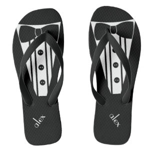 Customize Colour Tuxedo -Groomsmen Flip Flops