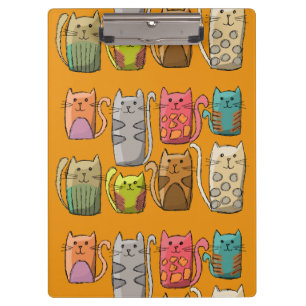 Customize colourful cats clipboard