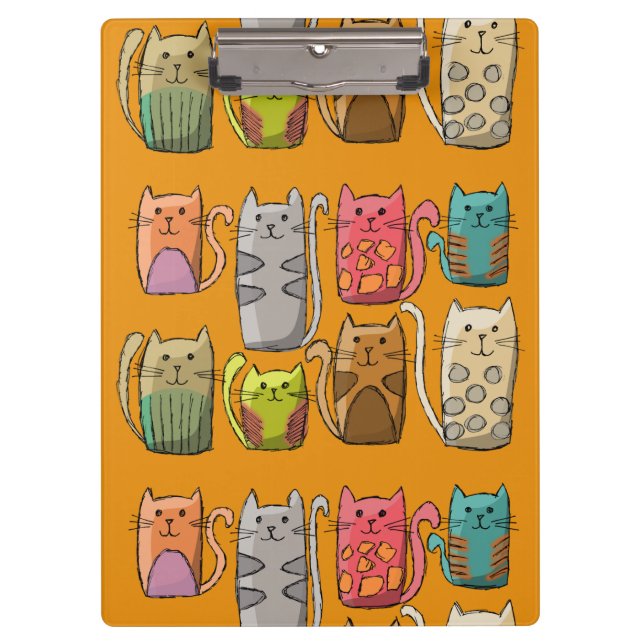 Customize colourful cats clipboard (Front)