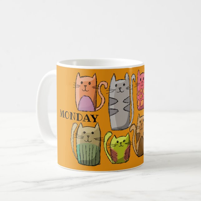 Customize colourful cats coffee mug (Front Left)