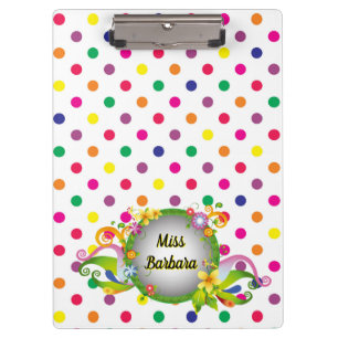 Customize Colourful Dots Clipboard