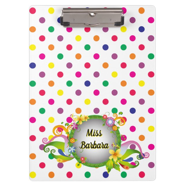 Customize Colourful Dots Clipboard (Front)
