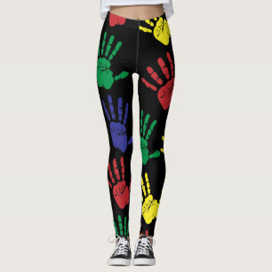 Customize Colourful Handprints Leggings