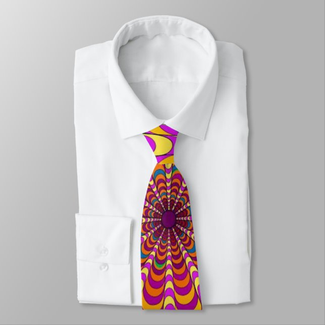 Customize colourful loops pattern tie (Tied)