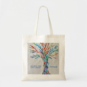Customize Colourful Tree Yoga Studio Promotional Tote Bag