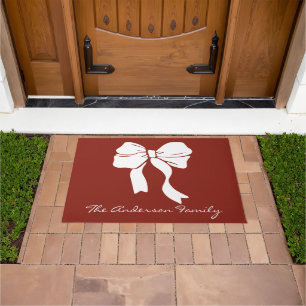 Customize Colours Personalized Ribbon Bow Doormat
