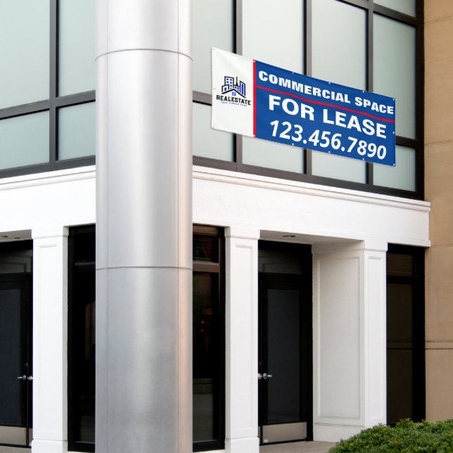 Customize Commercial Space For Lease Company Logo Banner (Outside Building)