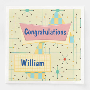 Customize Congratulations Retro Napkin