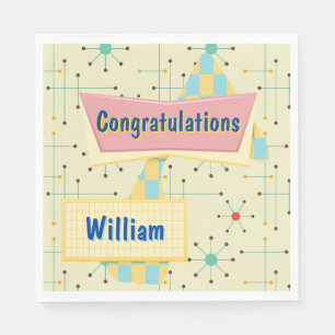 Customize Congratulations Retro Napkin